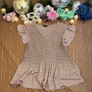 Women's Floral Ruffle Sleeve Top